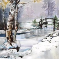 Зимний пейзаж мостик 33*33 (1шт)
